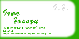 irma hosszu business card